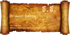 Brausz Betta névjegykártya